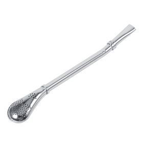 Dependable Stainless Steel Yerba Mate Tea Gourd Bombilla Drinking Straw Filtered Spoon Silver