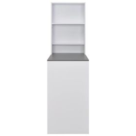 vidaXL Bar Table with Cabinet White 115x59x200 cm