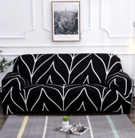 Elastic Universal Sofa Cover (Option: Black-145 185cm)