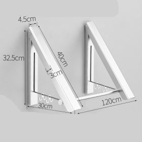 Punch-free Space Aluminum Foldable Invisible Folding Retractable Wall Hanger for Waterproof Hanging Underwear Coat Hanger (Option: 2 frames 120cm)