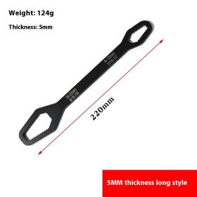 Two-headed Box Wrench 8-22 Multifunctional Non-slip Household Hand Tool (Option: Black 5mm Length 230)